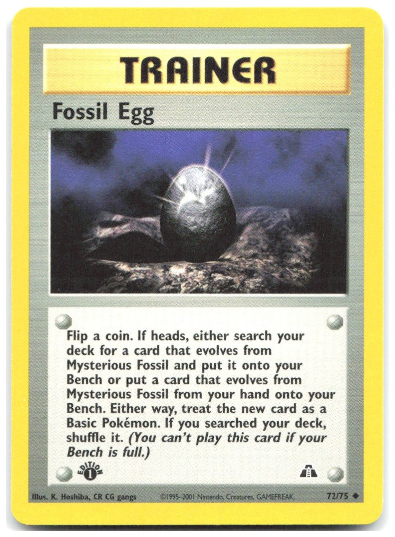 Fossil Egg 1st Edition Uncommon Neo Discovery 72/75 NM K. Hoshiba CR CG gangs