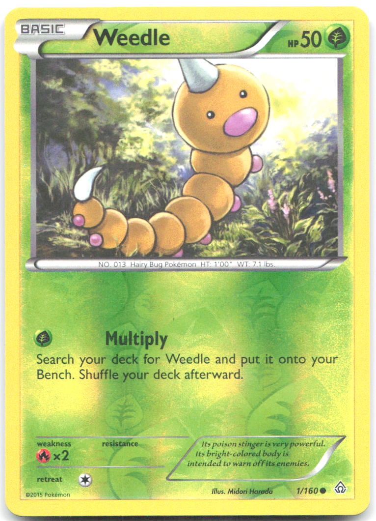 Weedle Reverse Holo Common XY Primal Clash 1/160 NM Midori Harada