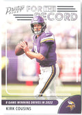 Kirk Cousins Panini Prestige For the Record Xtra Points Red 4 2023 Vikings /399