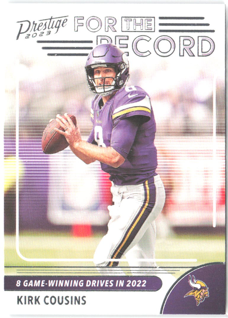 Kirk Cousins Panini Prestige For the Record Xtra Points Red 4 2023 Vikings /399