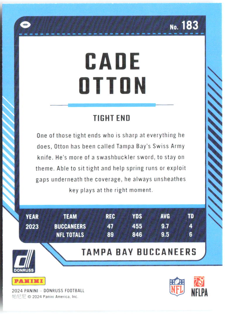 Cade Otton Donruss 183 2024 Tampa Bay Buccaneers