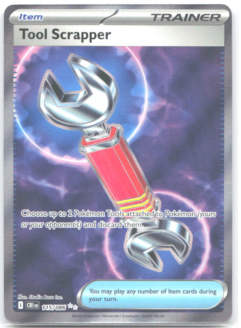 Tool Scrapper Holo Ultra Rare ME04: Chaos Rising 115/086 NM Studio Bora Inc