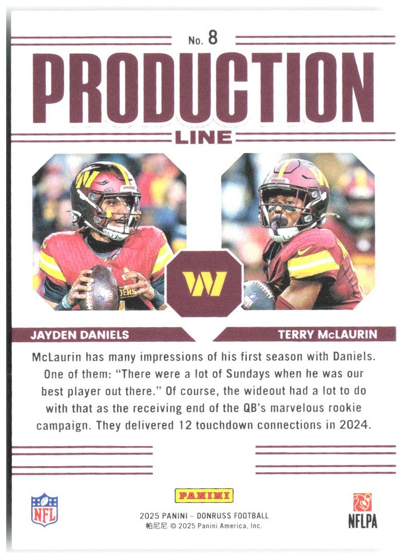 Jayden Daniels / Terry McLaurin Donruss - Production Line 8 2025 Commanders