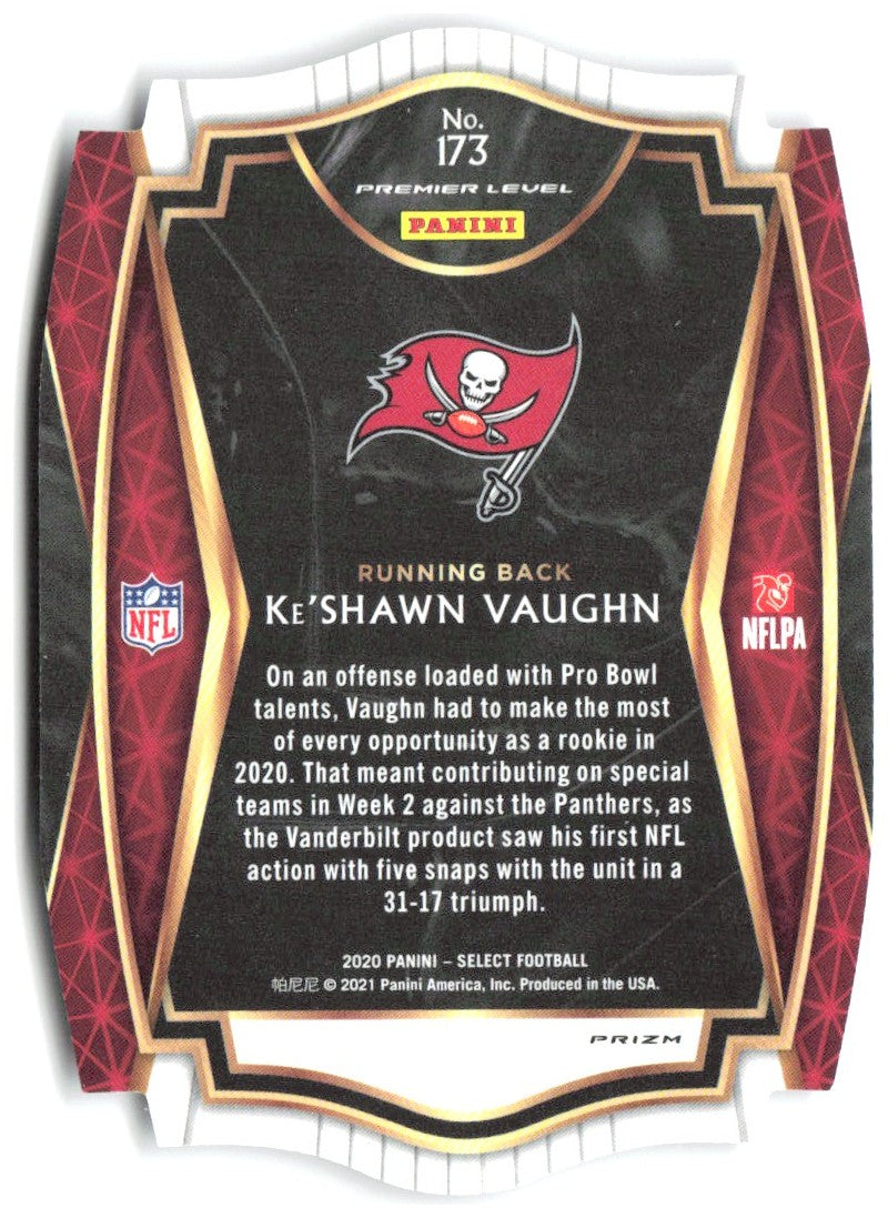 Ke'Shawn Vaughn Panini Select Purple Prizm Die Cut 173 2020 Tampa Bay Buccaneers