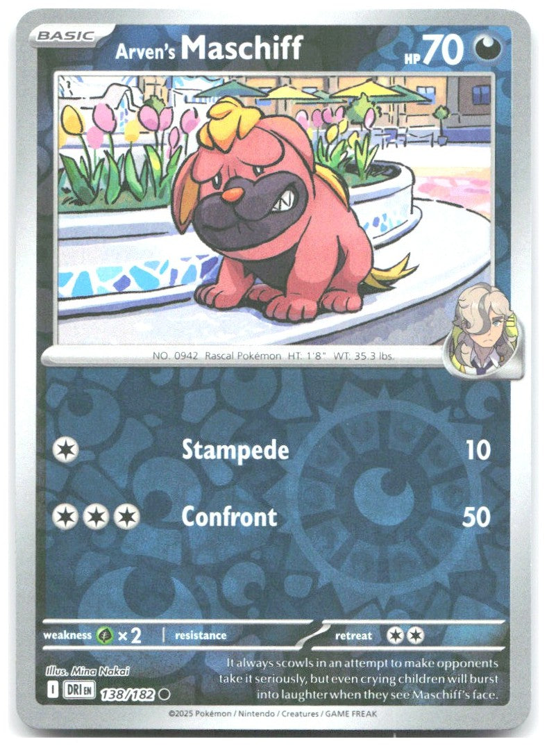 Arven's Maschiff Reverse Holo Common SV10 Destined Rivals 138/182 NM Nisota Niso