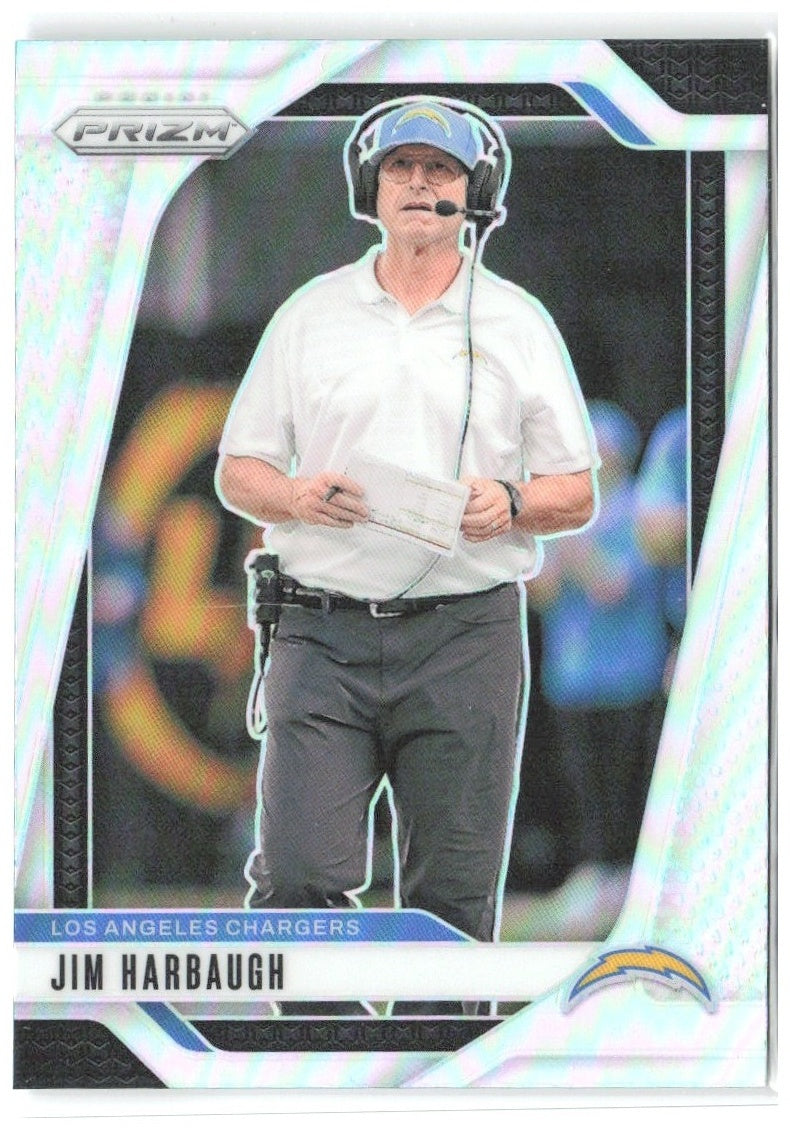 Jim Harbaugh Panini Prizm - Silver 163 2024 Los Angeles Chargers