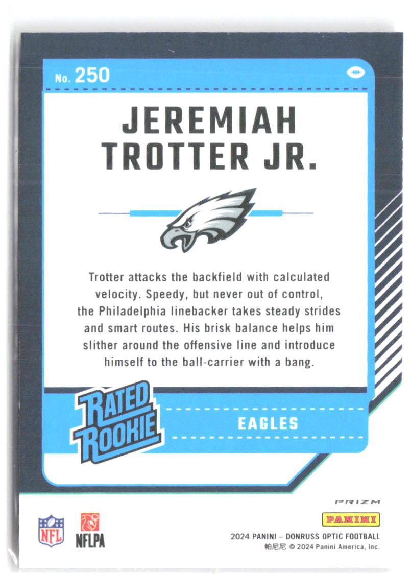 Jeremiah Trotter Jr. Donruss Optic - Pink 250 2024 Philadelphia Eagles