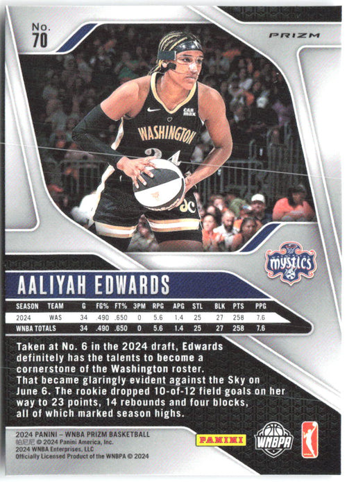 Aaliyah Edwards Panini Prizm WNBA - Ice Prizms 70 2024 Washington Mystics