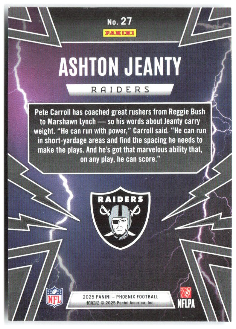 Ashton Jeanty Panini Phoenix - Thunderbirds 27 2025 Las Vegas Raiders
