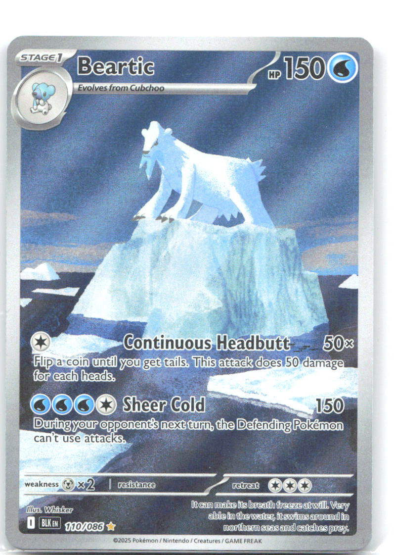 Beartic Holo Illustration Rare SV: Black Bolt 110/086 NM Whisker