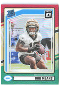 Bub Means Donruss Optic Rated Rookies Red and Green 362 2024 New Orleans Saints