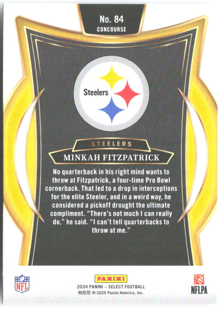 Minkah Fitzpatrick Panini Select 84 2024 Pittsburgh Steelers