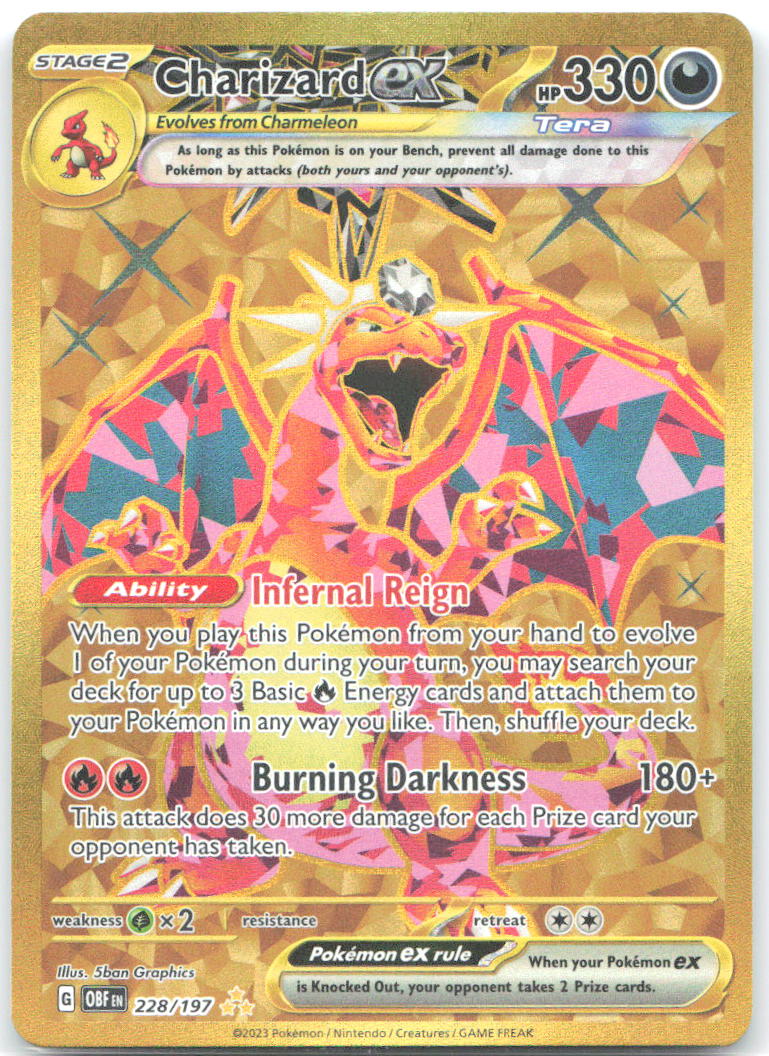 Charizard ex Holo Hyper Rare SV03: Obsidian Flames 228/197 NM 5ban Graphics