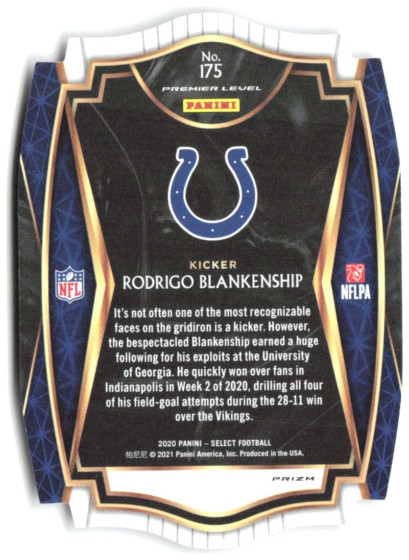 Rodrigo Blankenship Select - Purple Prizm Die Cut 175 2020 Indianapolis Colts