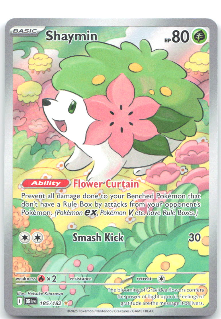 Shaymin Holo Illustration Rare SV10: Destined Rivals 185/182 NM Heisuke Kitazawa