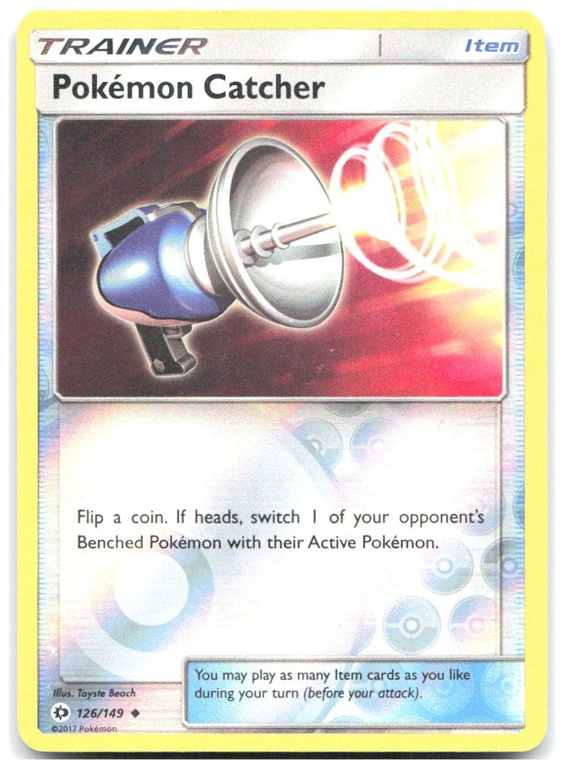 Pokemon Catcher Reverse Holo Uncommon SM Base Set 126/149 NM Toyste Beach