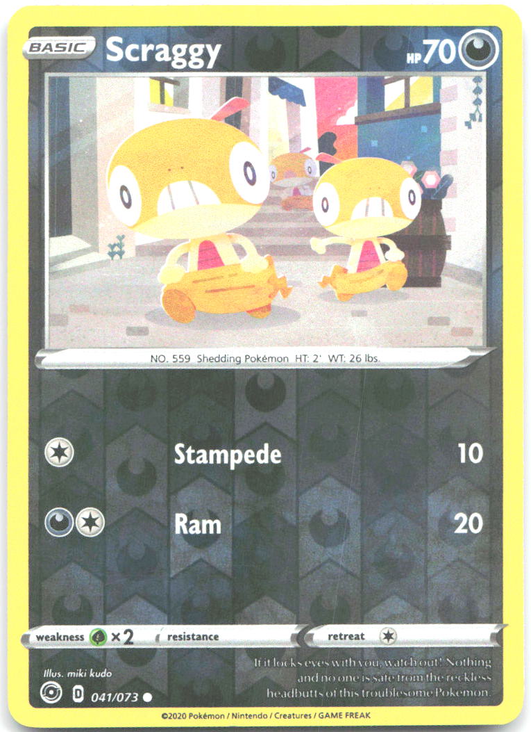 Scraggy Reverse Holo Common Champion's Path 41/73 NM miki kudo