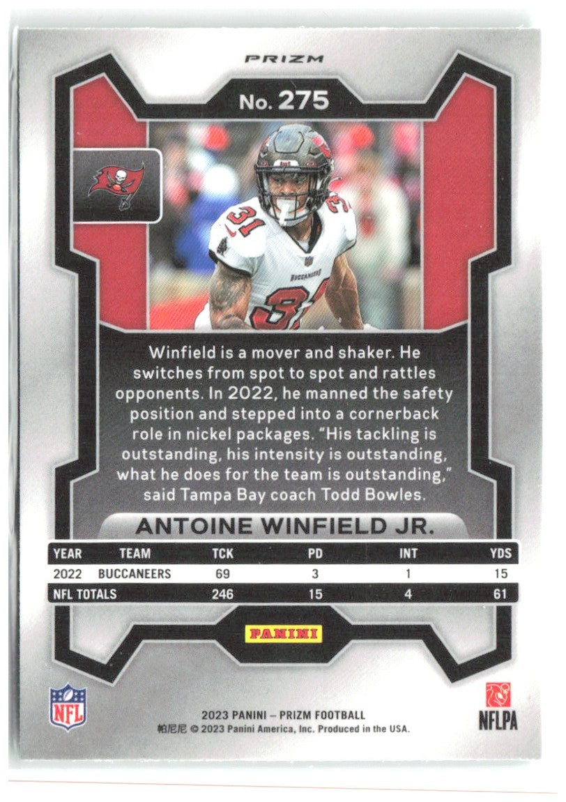 Antoine Winfield Jr. Prizm - Neon Green Pulsar 275 2023 Tampa Bay Buccaneers