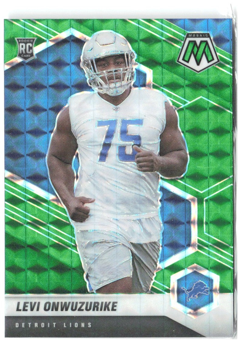 Levi Onwuzurike Panini Mosaic - Prizm Green 359 2021 Detroit Lions