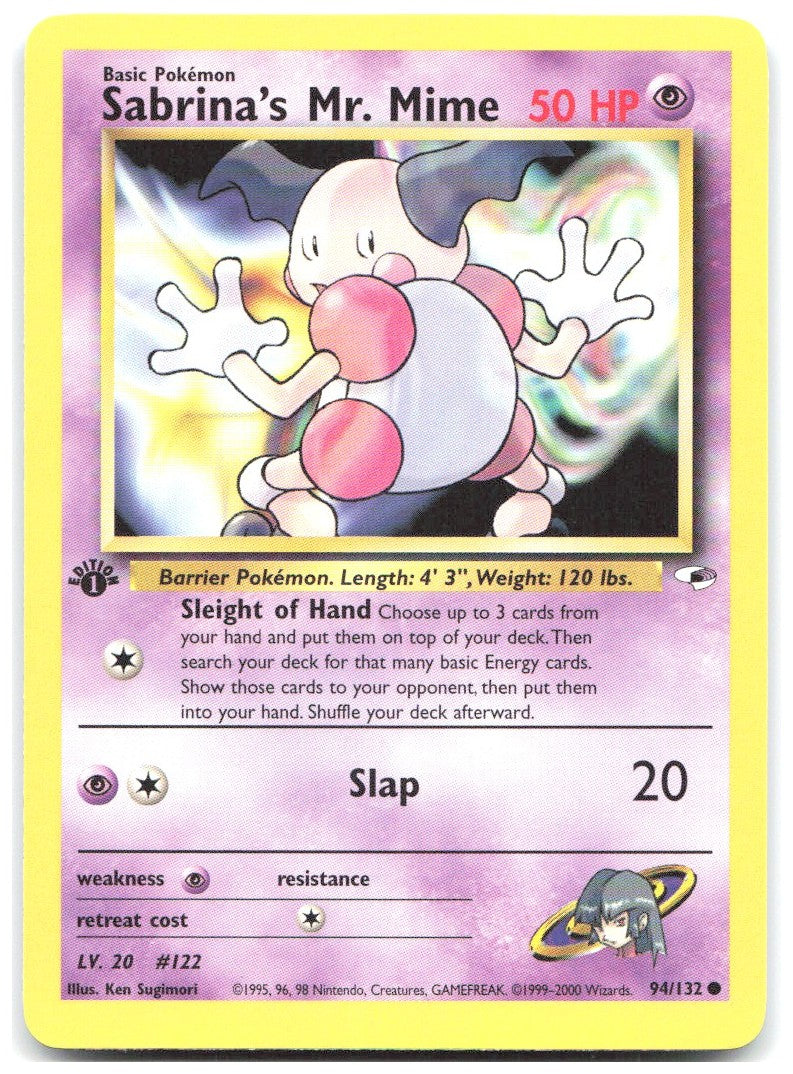 Sabrina's Mr. Mime 1st Edition Common Gym Heroes 094/132 NM Ken Sugimori