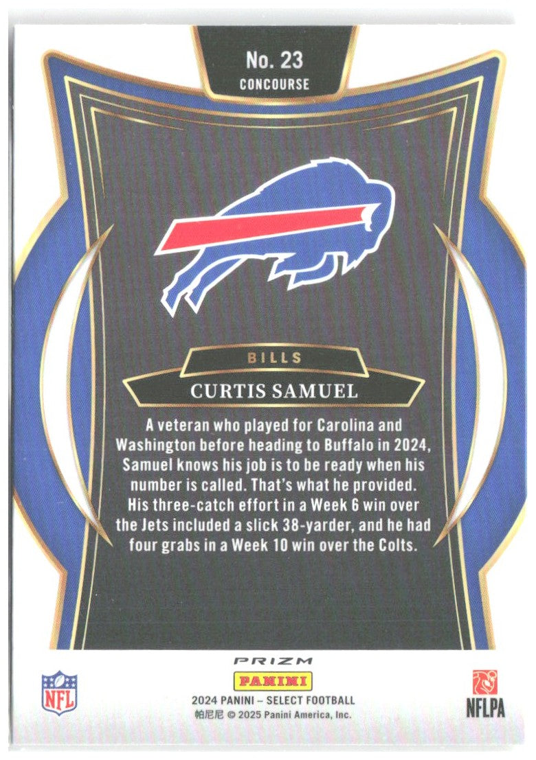 Curtis Samuel Panini Select - Red & Yellow Prizm Shock 23 2024 Buffalo Bills