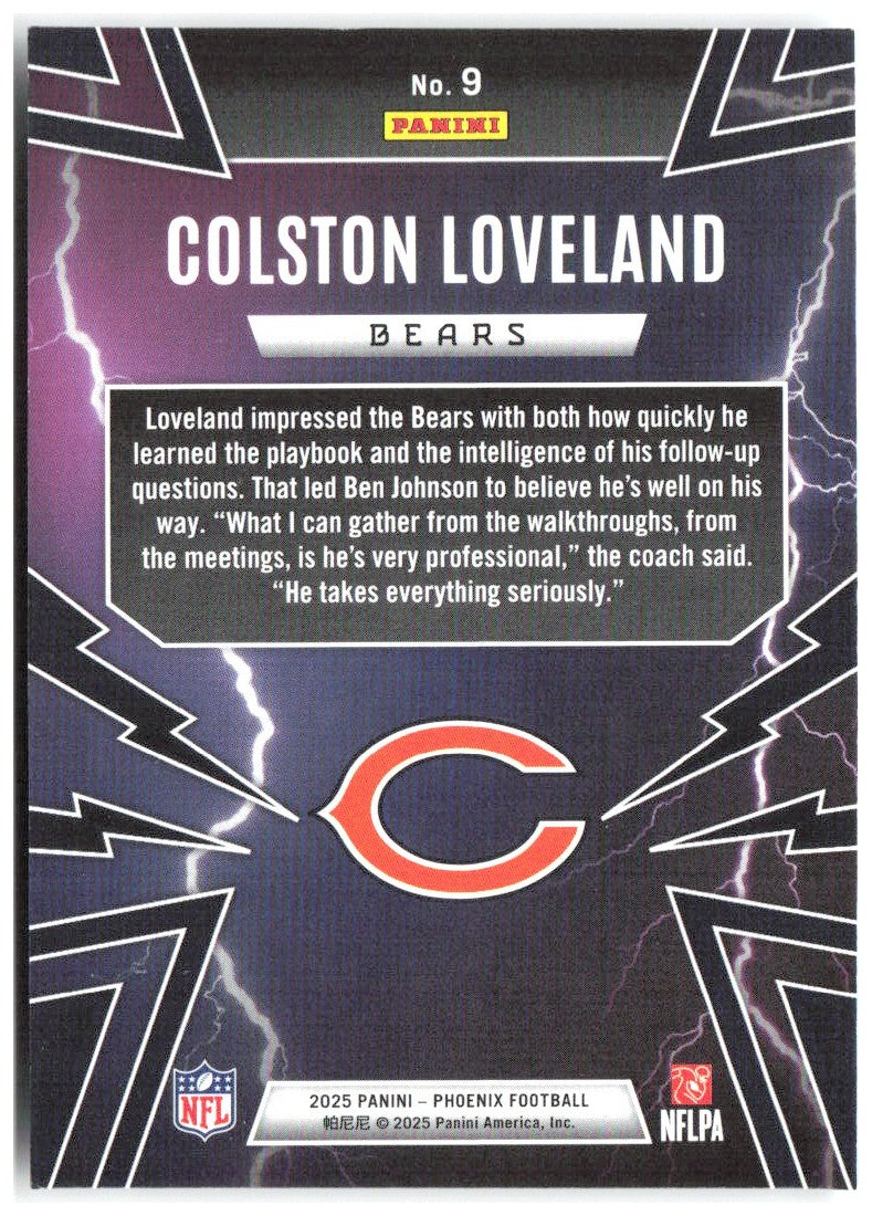 Colston Loveland Panini Phoenix - Thunderbirds 9 2025 Chicago Bears