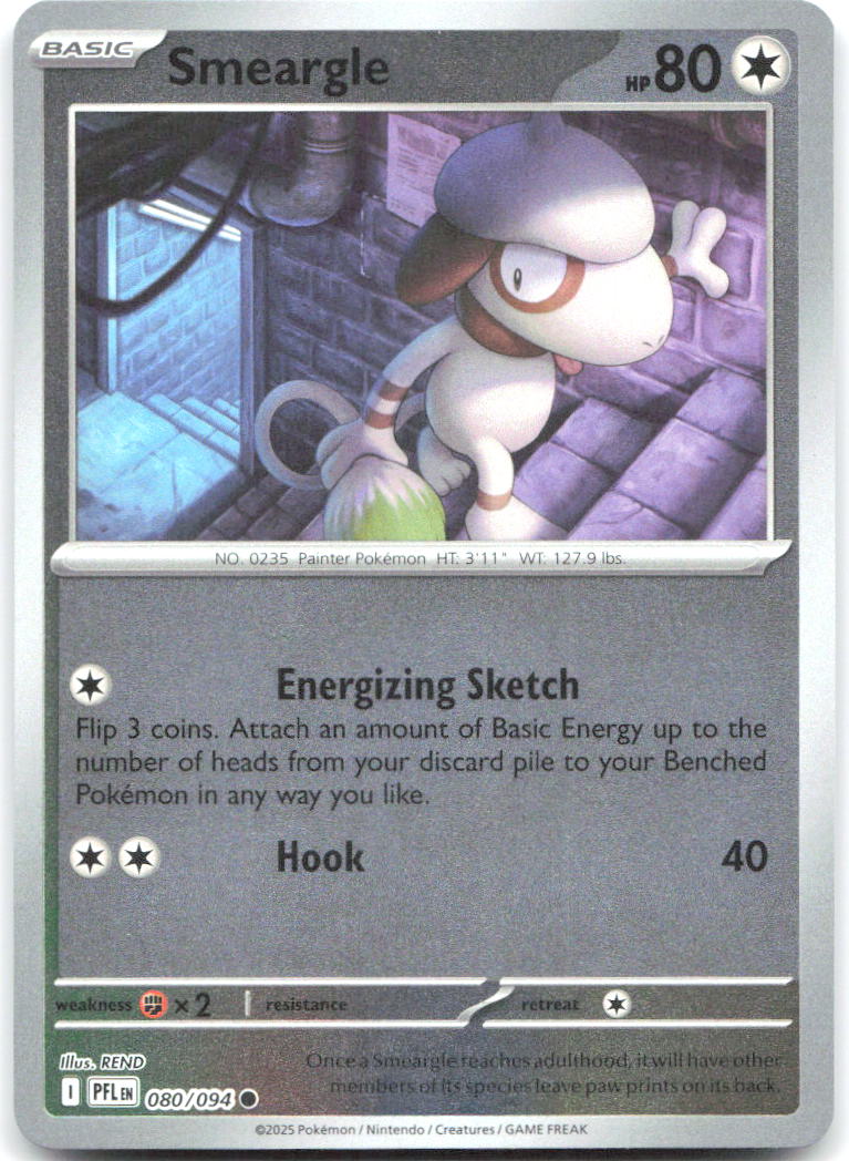 Smeargle Reverse Holo Common ME02 Phantasmal Flames 080/094 NM REND