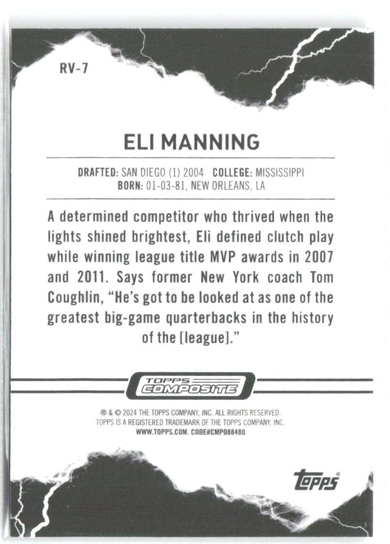 Eli Manning Topps Composite - Resurgence Voltaic RV-7 2023 New York Giants