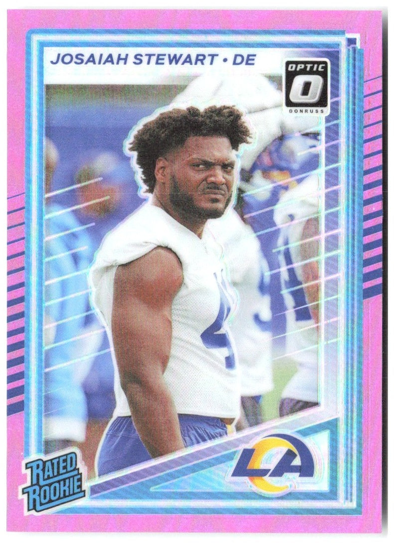 Josaiah Stewart Donruss - Optic Rated Rookies Pink 376 2025 Los Angeles Rams