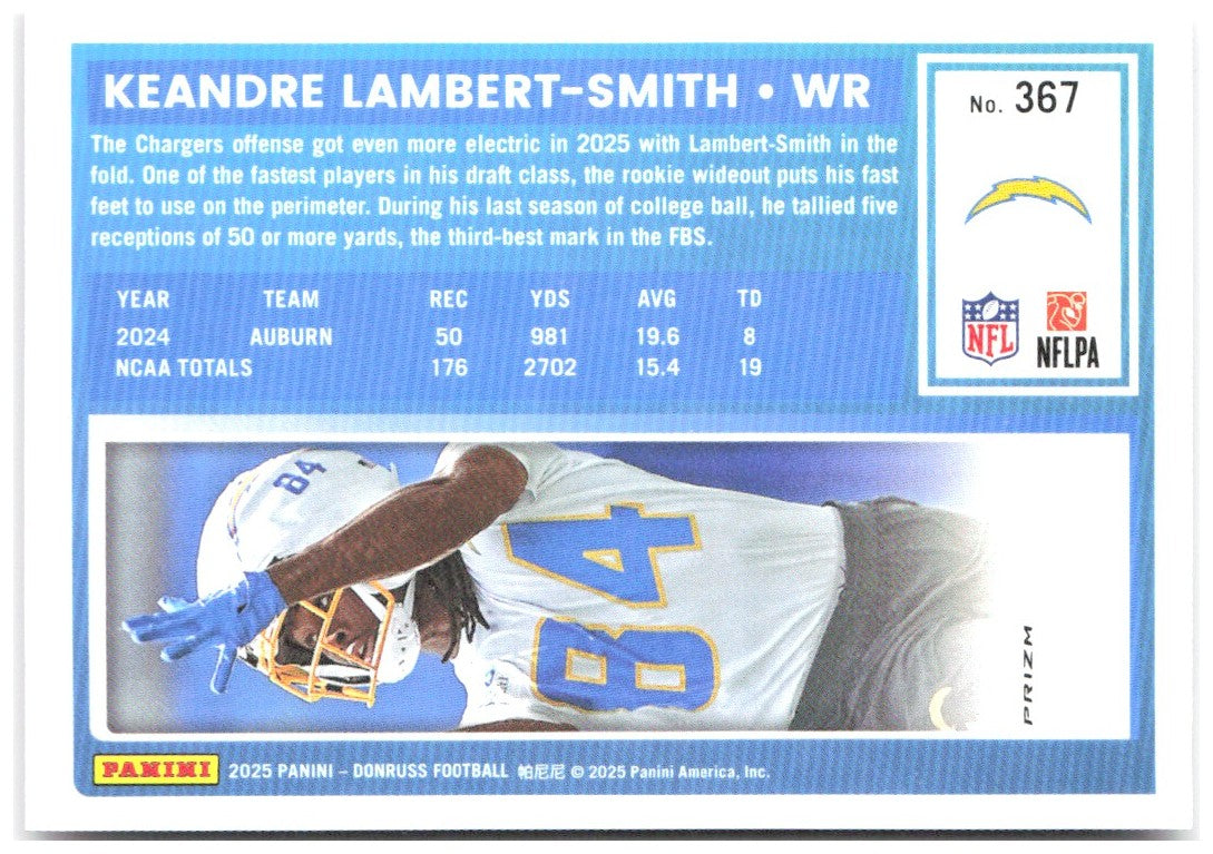 KeAndre Lambert-Smith Donruss - Optic Rated Rookies Pink 367 2025 Chargers