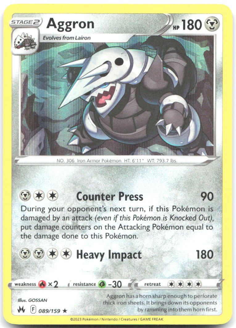Aggron Holo Rare SWSH: Crown Zenith 089/159 NM GOSSAN