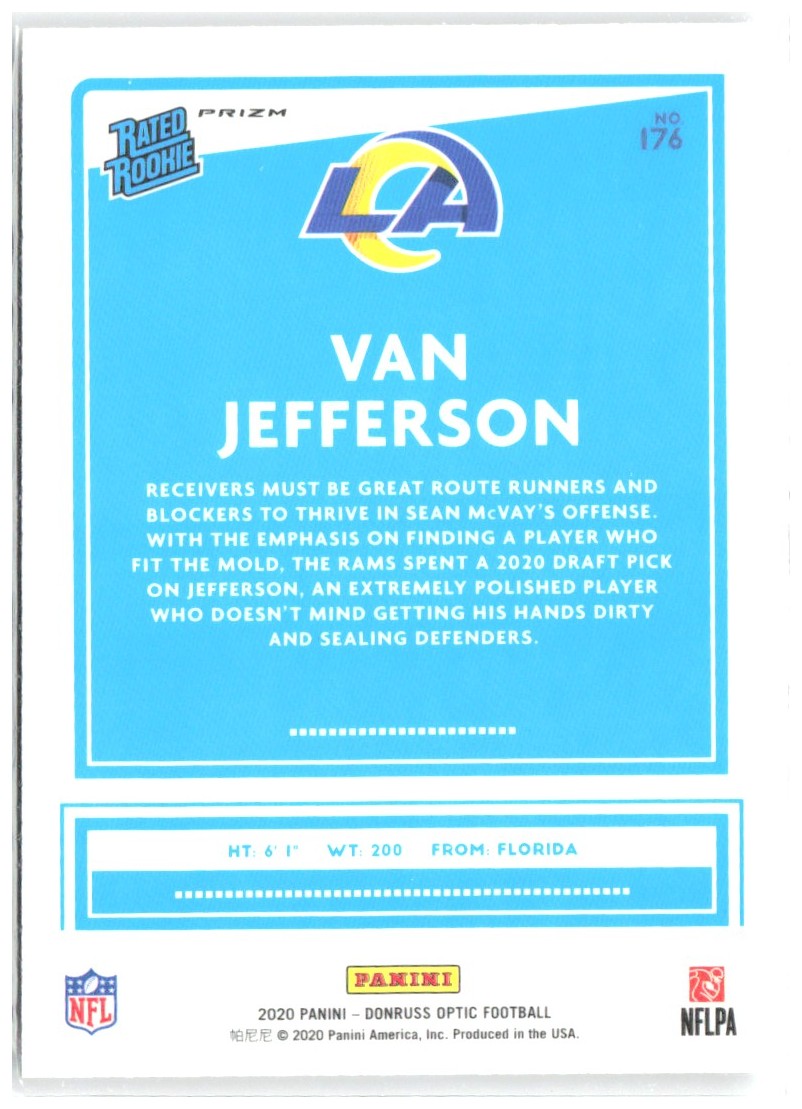 Van Jefferson Donruss Optic - Holo 176 2020 Los Angeles Rams