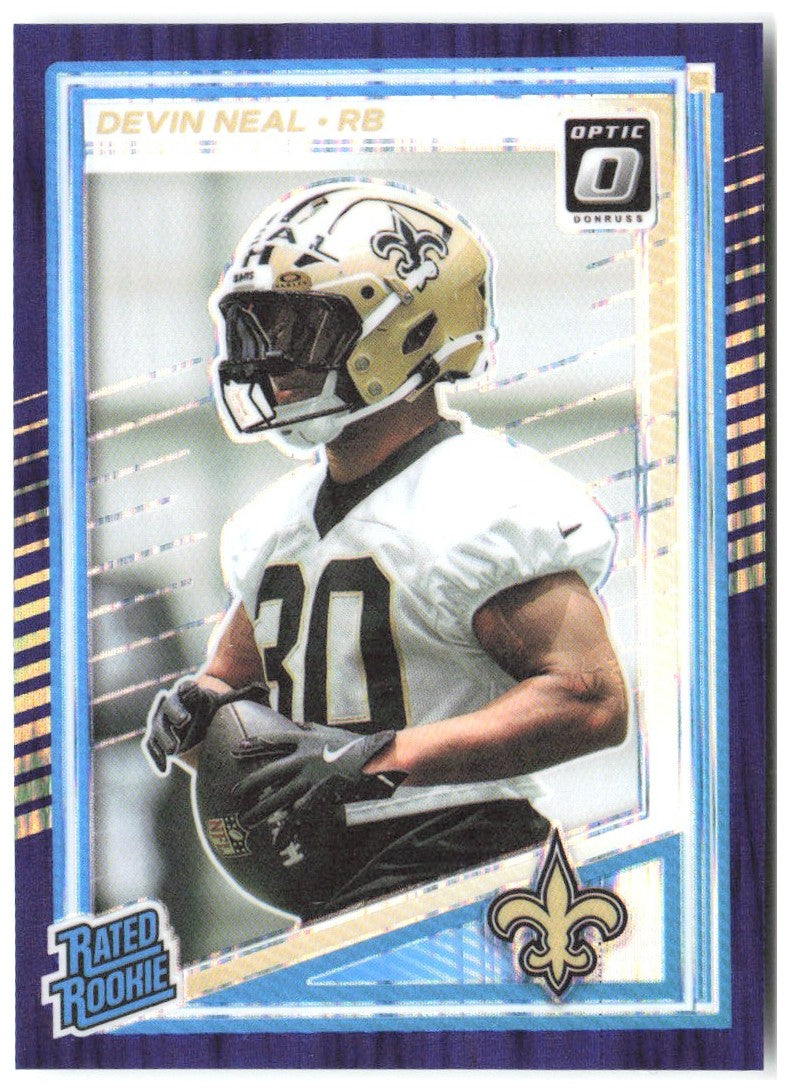 Devin Neal Donruss Optic - Purple Shock 282 2025 New Orleans Saints