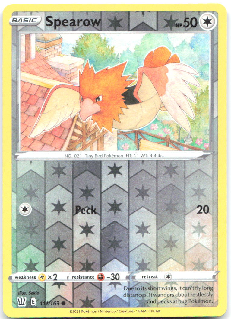Spearow Reverse Holo Common SWSH05 Battle Styles 111/163 NM Sekio