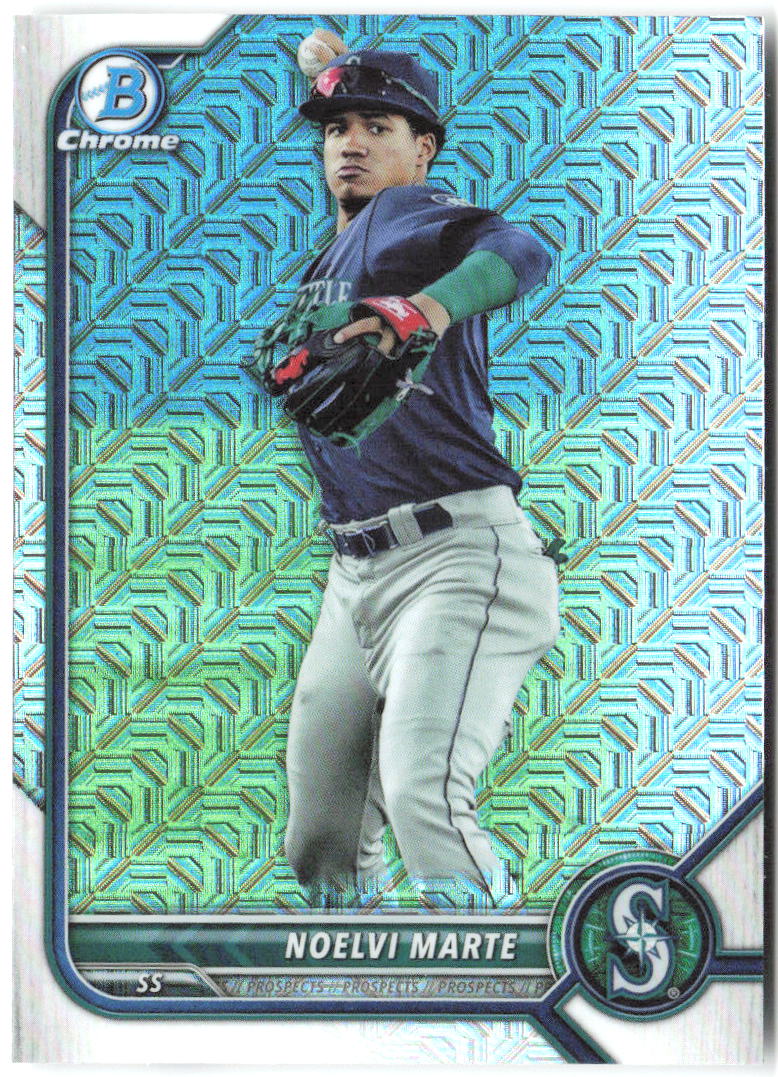 Noelvi Marte Bowman - Chrome Prospects Mojo Refractors BCP-63 2022 Mariners