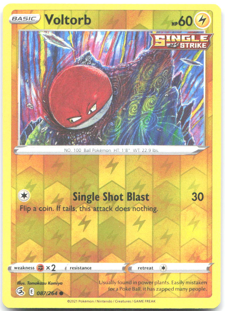 Voltorb Reverse Holo Common SWSH08 Fusion Strike 087/264 NM Tomokazu Komiya
