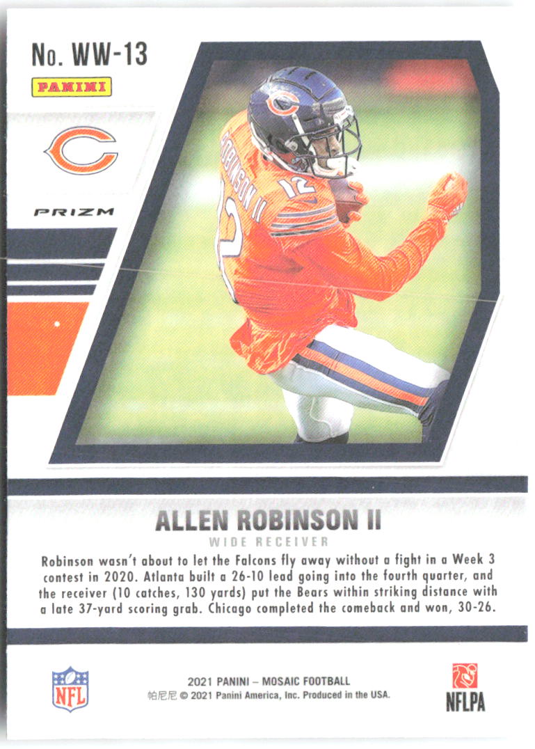 Allen Robinson II Panini Mosaic - Will to Win Mosaic WW-13 2021 Chicago Bears
