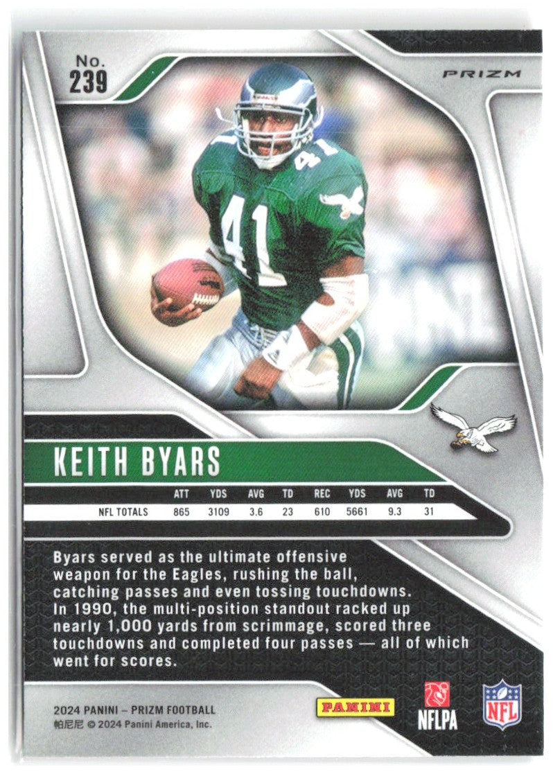 Keith Byars Panini Prizm - Lazer 239 2024 Philadelphia Eagles