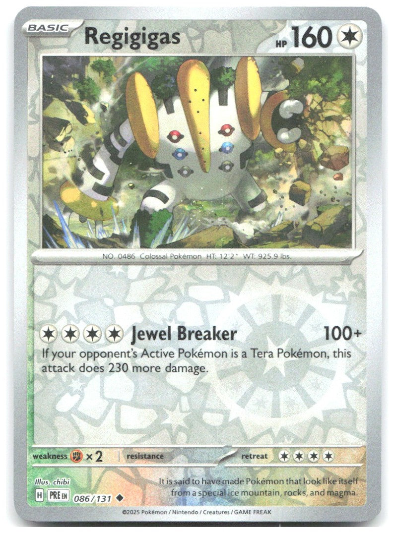 Regigigas Reverse Holo Uncommon SV Prismatic Evolutions 086/131 NM chibi