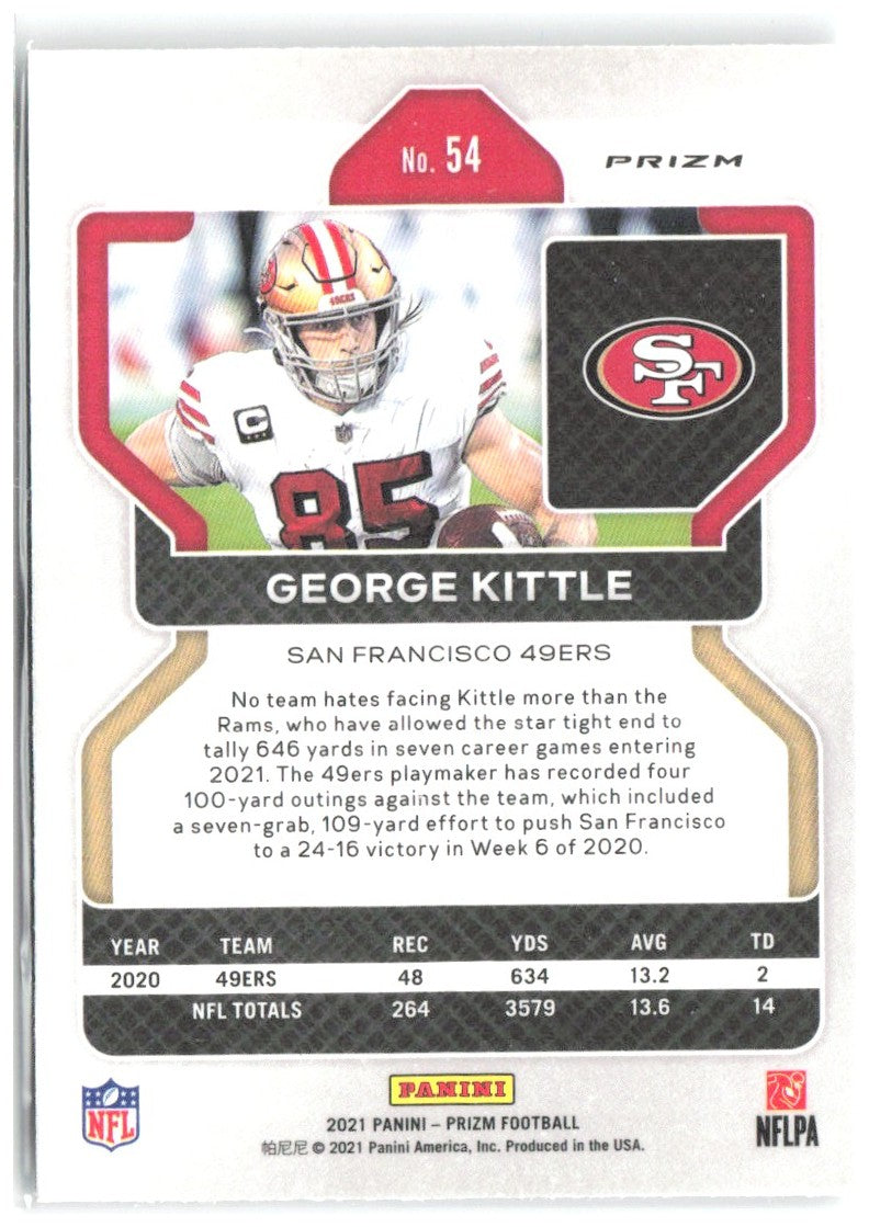 George Kittle Panini Prizm - Silver 54 2021 San Francisco 49ers