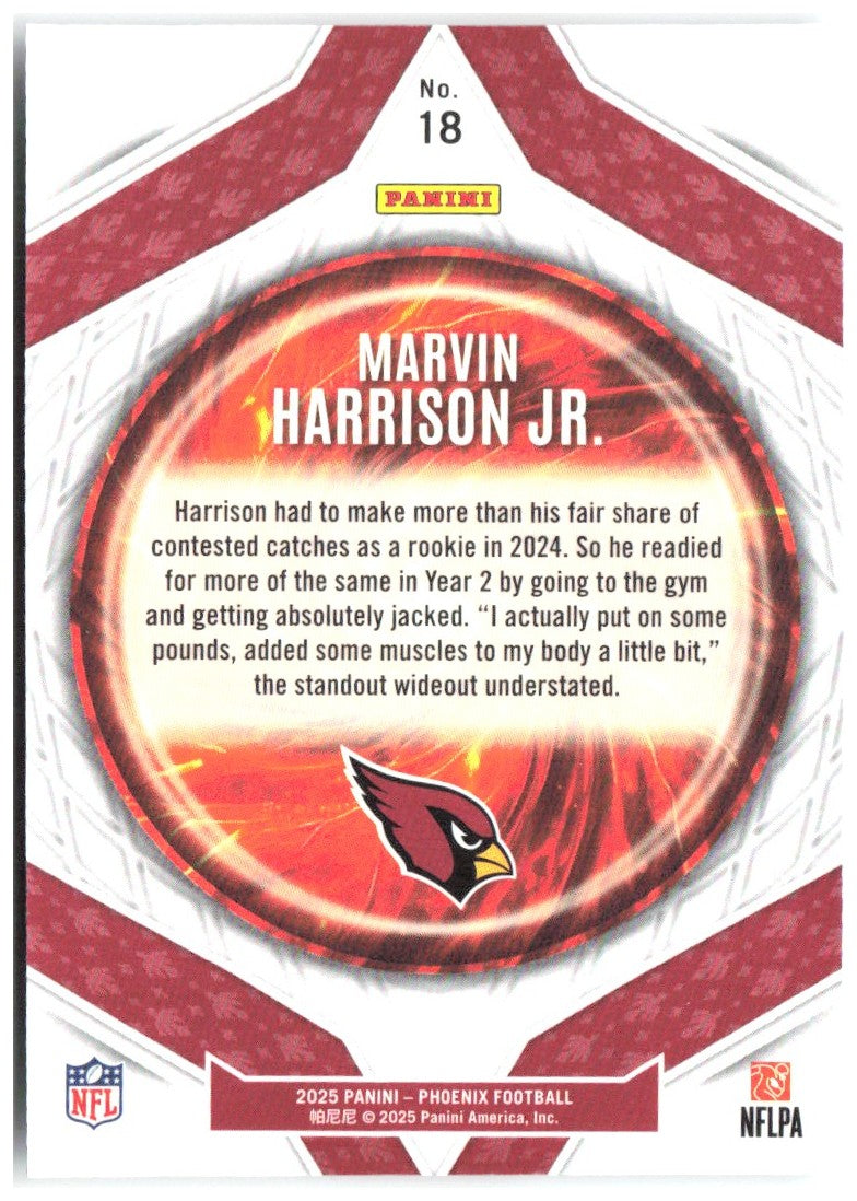 Marvin Harrison Jr. Panini Phoenix - Paragon 18 2025 Arizona Cardinals