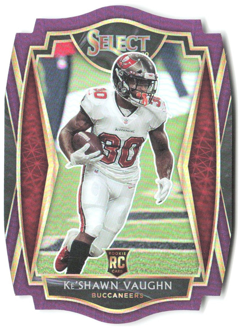 Ke'Shawn Vaughn Panini Select Purple Prizm Die Cut 173 2020 Tampa Bay Buccaneers