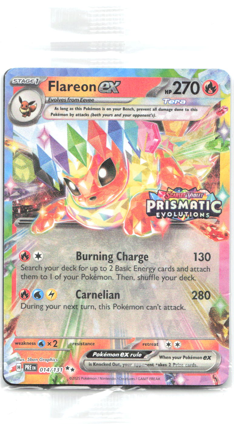 Flareon ex Sealed Prismatic Evolutions Stamp Holo Promo 014/131 NM 5ban Graphics