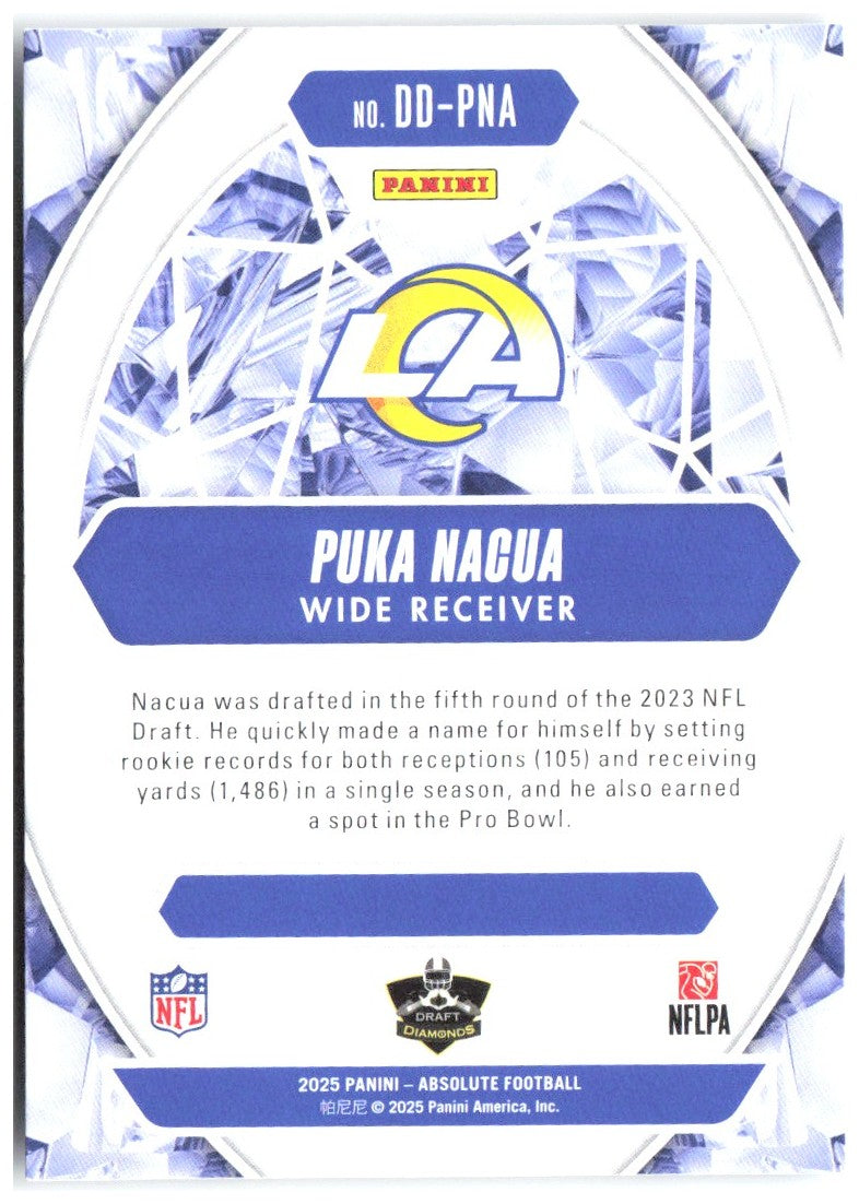 Puka Nacua Panini Absolute - Draft Diamonds DD-PNA 2025 Los Angeles Rams