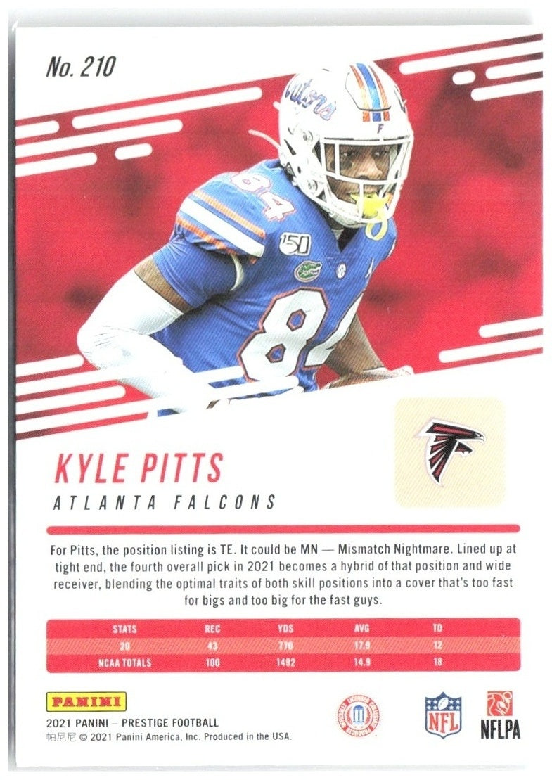 Kyle Pitts Panini Prestige 210 2021 Atlanta Falcons RC