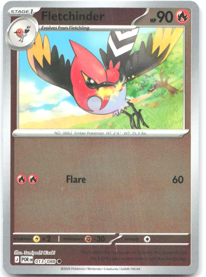 Fletchinder Reverse Holo Common ME03: Perfect Order 013/088 NM Sumiyoshi Kizuki