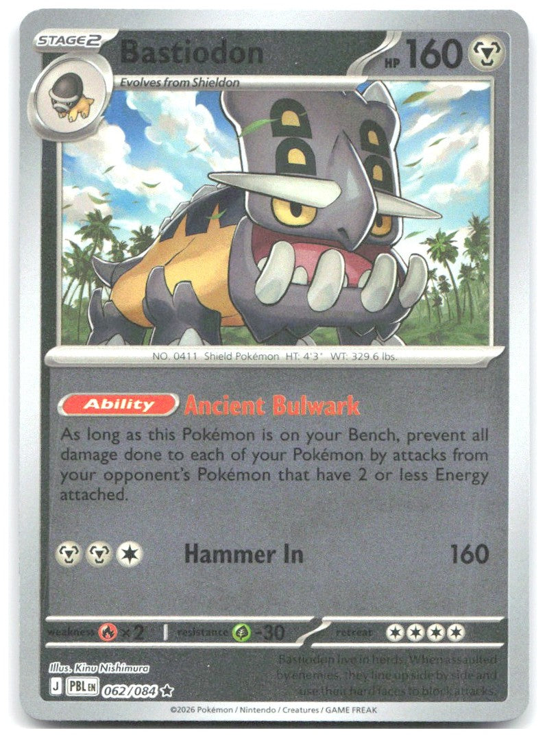 Bastiodon Reverse Holo Rare ME05 Pitch Black 062/084 NM Kinu Nishimura