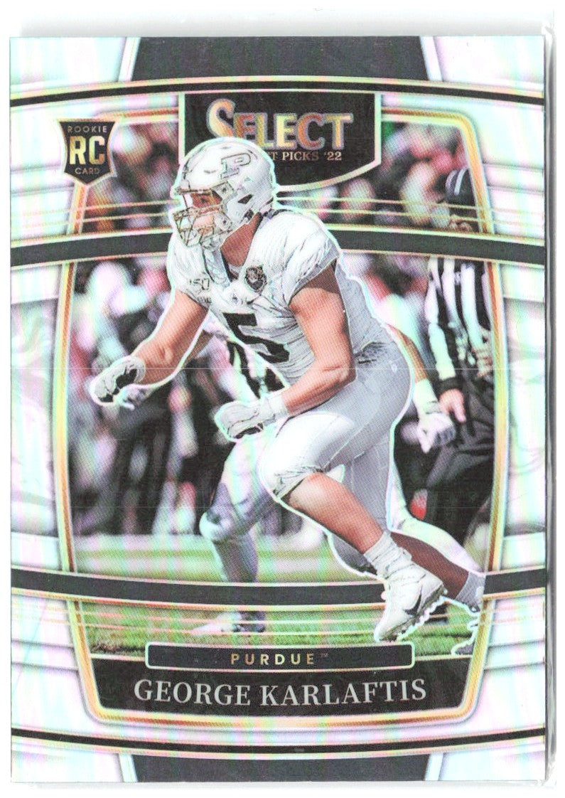 George Karlaftis Select Draft Picks - Silver Prizm 25 2022 Purdue Boilermakers