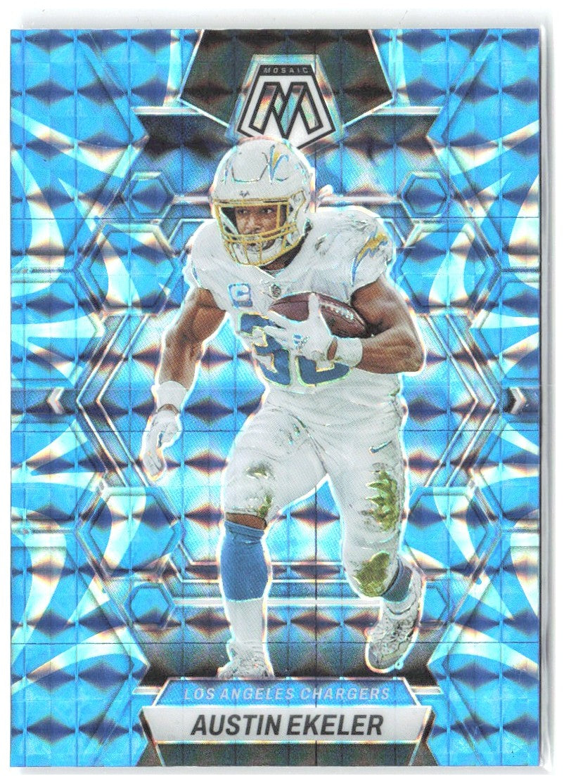 Austin Ekeler Panini Mosaic - Reactive Blue Mosaic 128 2023 Los Angeles Chargers