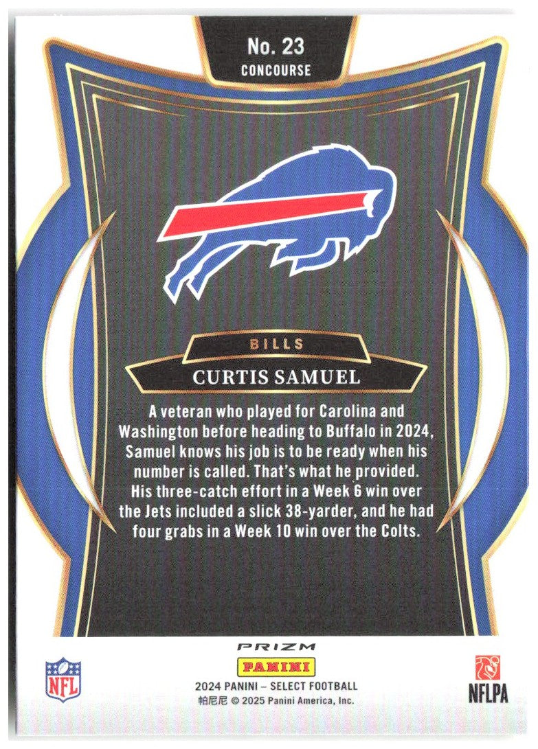 Curtis Samuel Panini Select - Red & Yellow Prizm Shock 23 2024 Buffalo Bills